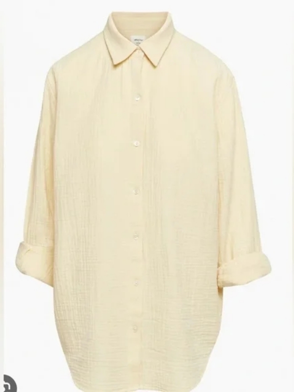 Wilfred Free Sunfaded Apricot Yellow Gauzy Cotton Sail Button Down Shirt Medium